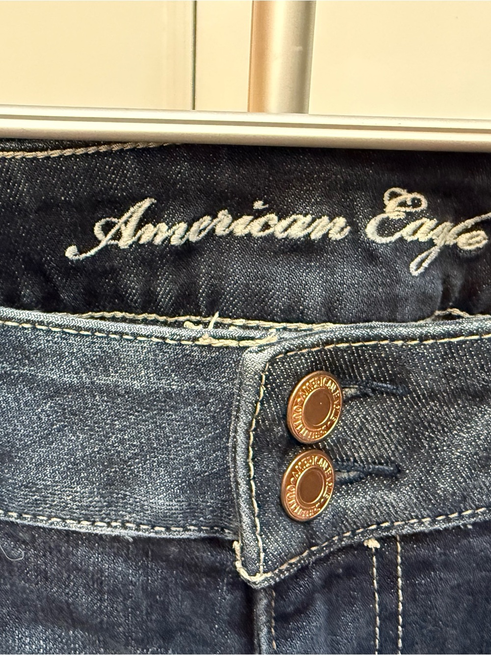 American Eagle Outfitters Dark Indigo Flare Jeans - Picture 2 of 7